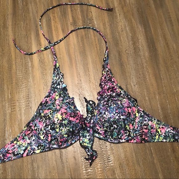 Victoria’s Secret Multicolor Ruffle Bikini Top 34C - Picture 2 of 3